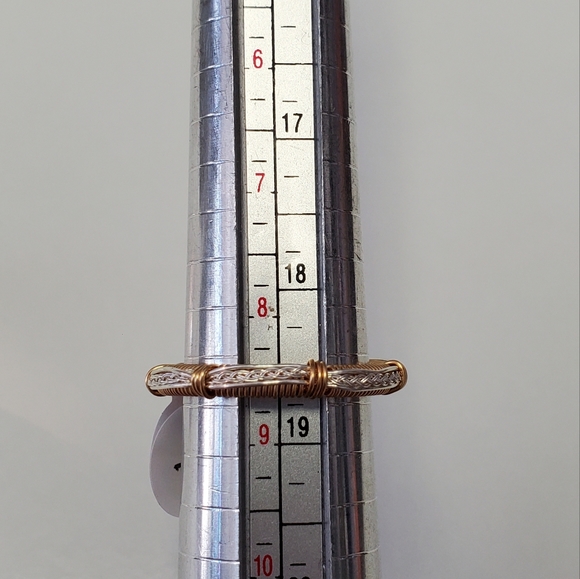 "Lucky Green" Green aventurine Handmade Wire Wrap Ring Size 9 - Picture 7 of 7